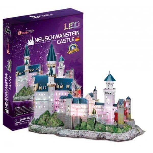 CubicFun 3D LED puzzle 128 db-os Neuschwanstein kastély