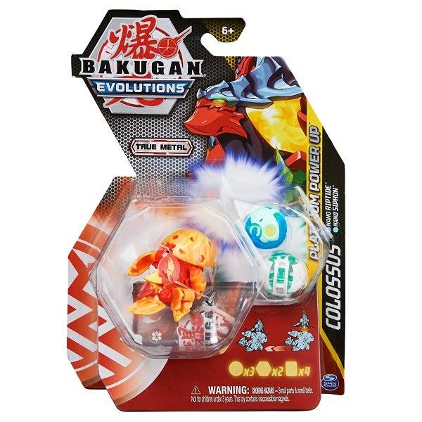 Bakugan Evolutions Platinum Power Up – Colossus fehér és zöld nano golyókkal