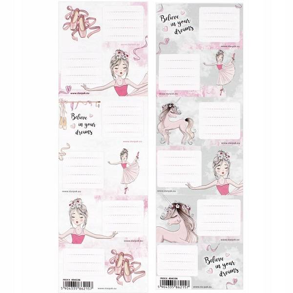 Starpak füzetcímke 6 db-os Balerina