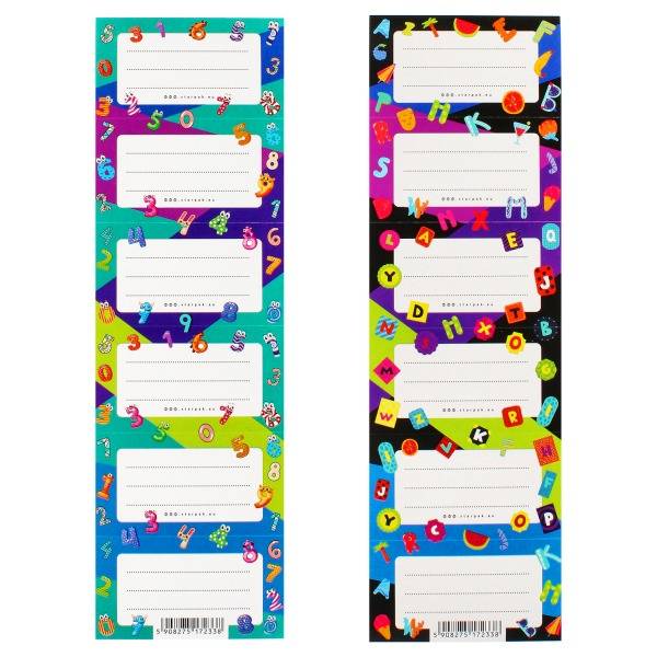 Starpak füzetcímke 6 db-os Számok, betűk