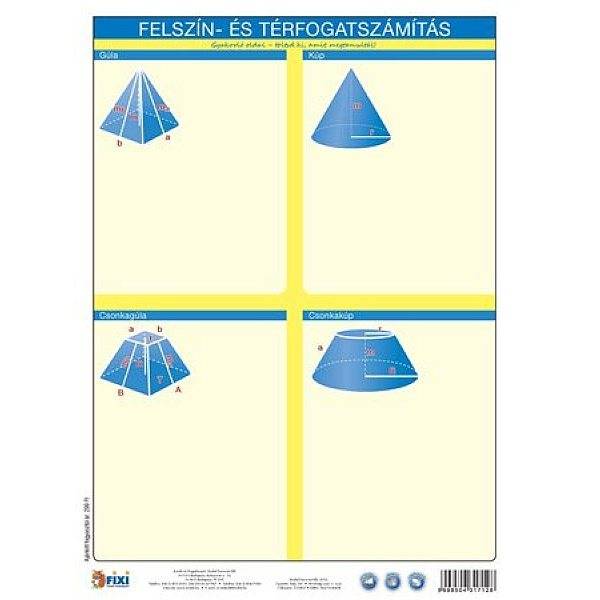STIEFEL Tanulói munkalap A4-es – Felszín- és térfogatszámítás