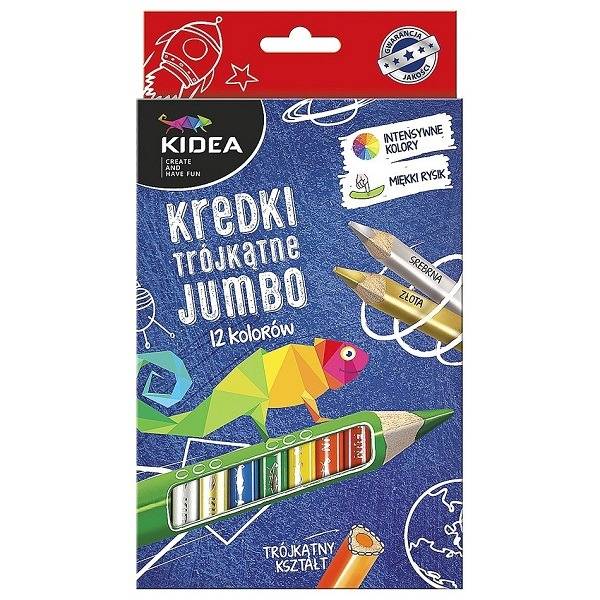 Kidea Jumbo háromszög színes ceruza – 12 db-os
