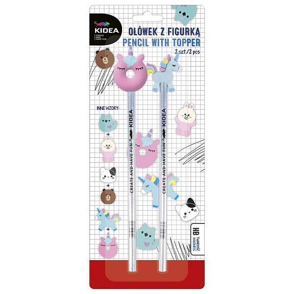 Kidea grafitceruza állatos ceruzadísszel 2 db-os szett – többféle