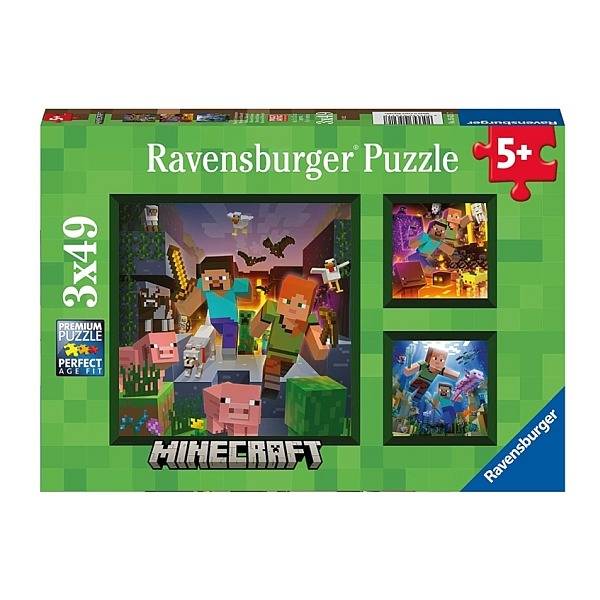 Ravensburger 3×49 db-os puzzle – Minecraft