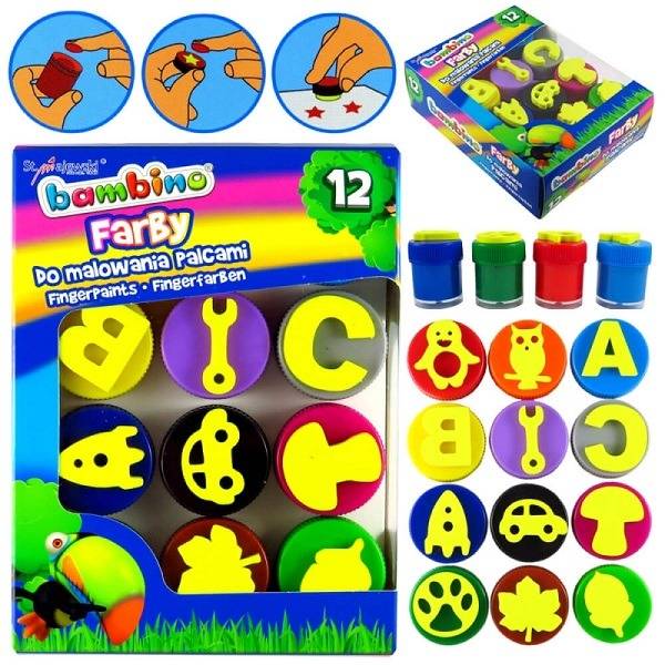 Bambino Ujjfesték szett nyomdával 12 színű – fiús