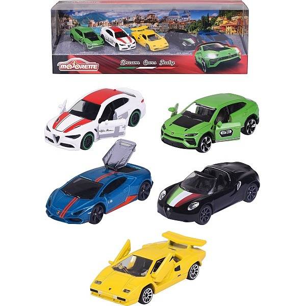 Majorette Dream Cars Italy kisautók 5 db-os szett díszdobozban