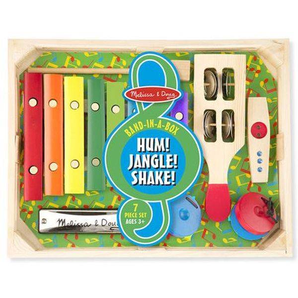 Melissa & Doug fa hangszerek – Zenekar a dobozban