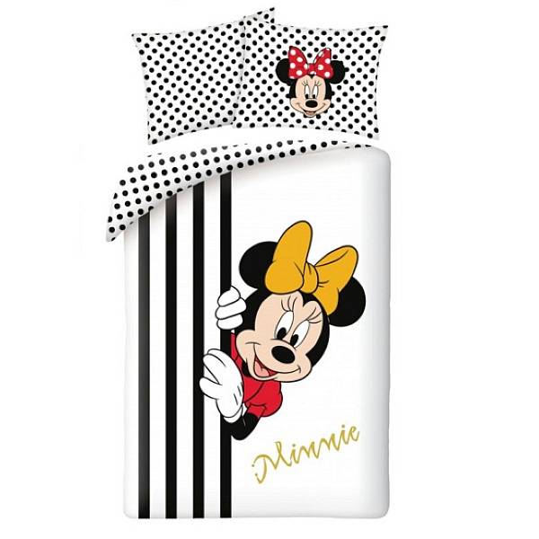 Minnie ágyneműhuzat szett 140×200 cm – Fehér-fekete