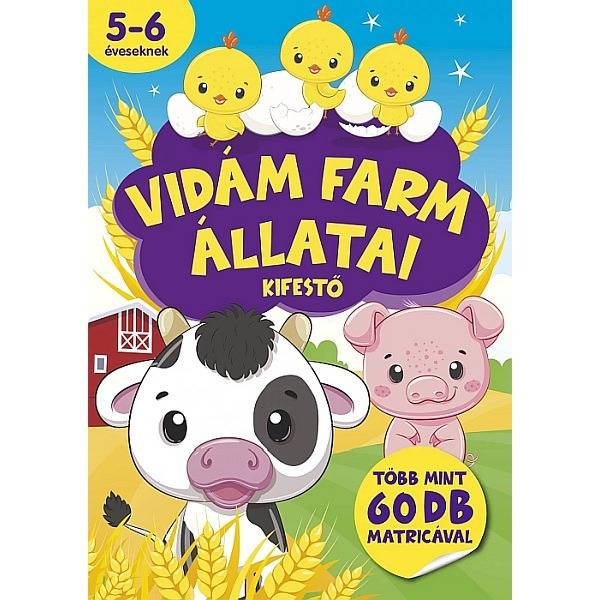 Vidám farm állatai – Matricás színező