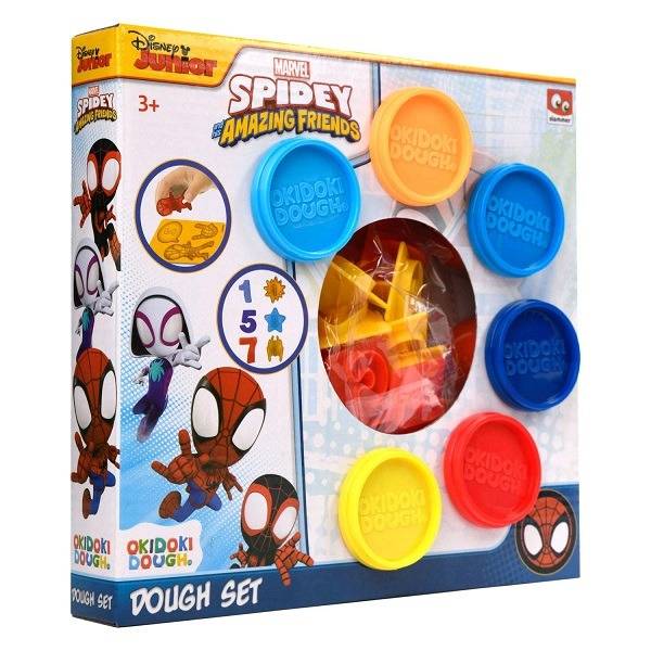 Spidey pókemberes gyurma készlet 6 színű – számok
