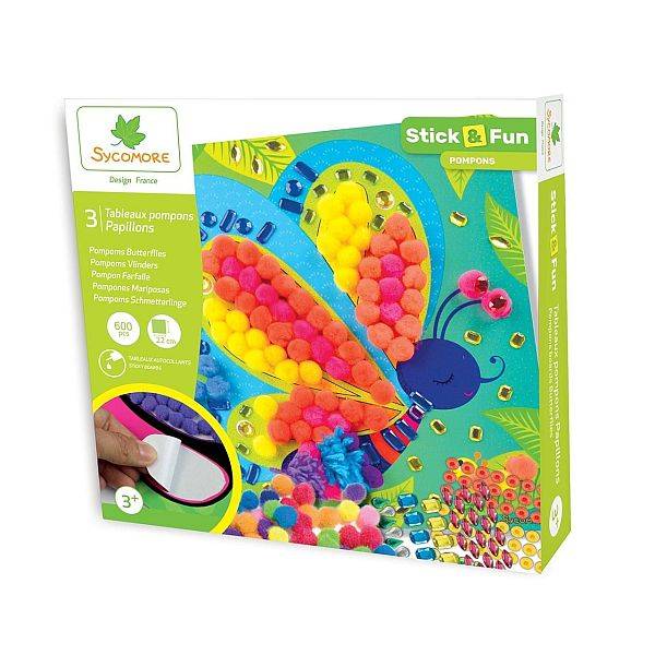 Sycomore Stick&Fun Pompon Pillangó – kreatív készlet