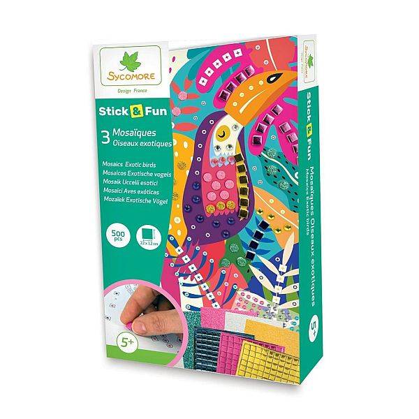 Sycomore Stick&Fun Mozaikkép-készítő – Egzotikus madarak