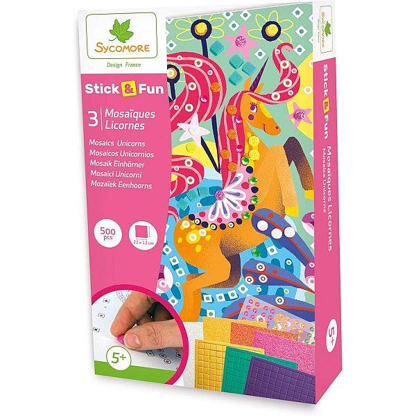 Sycomore Stick Fun Mozaikkép-készítő 3 db-os – unikornisok