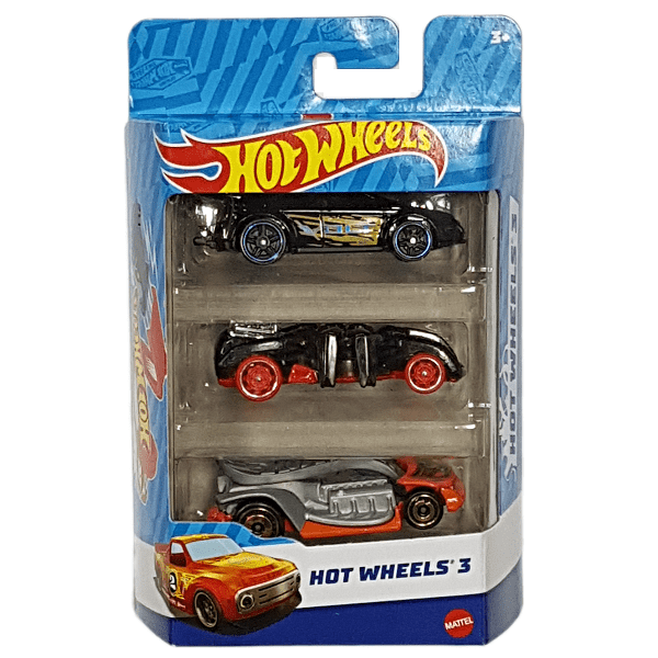 Hot Wheels kisautók – 3 darabos szett – 2021 (fekete/fekete/szürke)