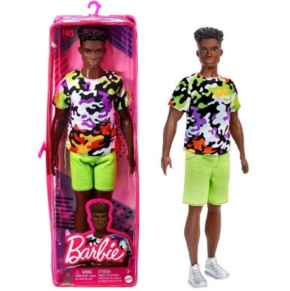 Barbie Ken Fashionistas baba fekete bőrű zöld shortban – 183-as