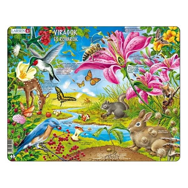 Larsen Maxi Puzzle 55 db-os – Virágok és rovarok