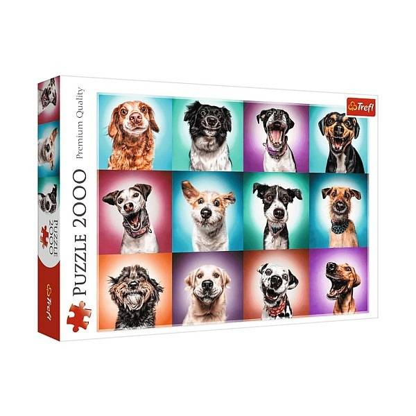 Trefl kutyás puzzle 2000 db-os – Mókás kutyaportrék
