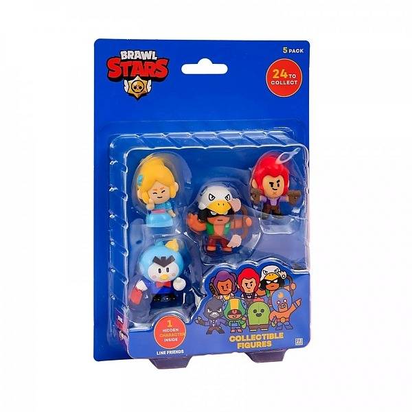 Brawl Stars figura 4+1 db-os szett – Piper, Colt, Bo, Mr. P