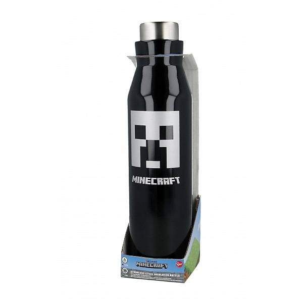 Minecraft duplafalú fém kulacs, termosz 580ml