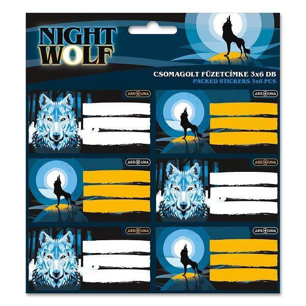 Ars Una füzetcímke 3x6 db-os - Nightwolf