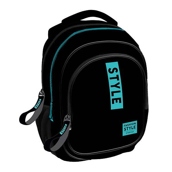 Starpak fekete ergonomikus iskolatáska, hátizsák - STYLE