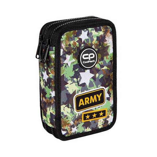 CoolPack terepmintás emeletes tolltartó felszerelt - Army Stars