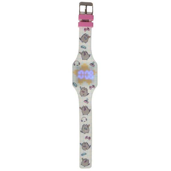 Pusheen cica szilikon LED karóra - csillagos