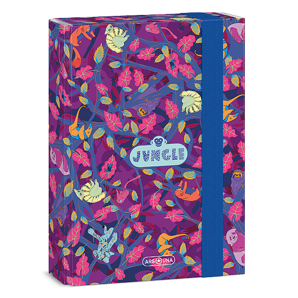Ars Una virágos füzetbox A5 - Jungle lila
