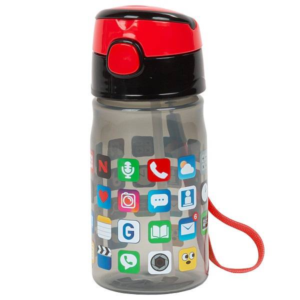 Szívószálas műanyag kulacs 330 ml - Apps