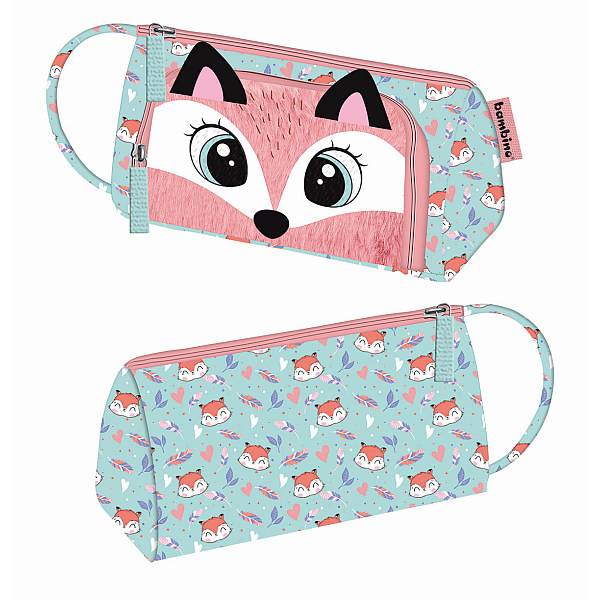 BAMBINO szőrmés tolltartó, neszesszer - Róka