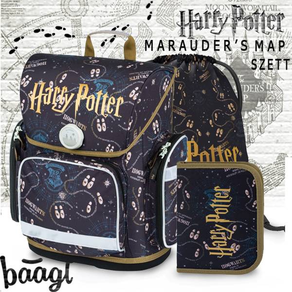 Baagl Harry Potter iskolatáska SZETT Fidlock csatos - Marauders Map