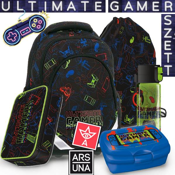 Ars Una iskolatáska hátizsák SZETT - Ultimate Gamer