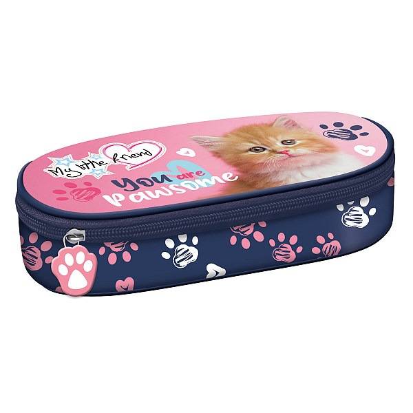 My Little Friend ovális cicás tolltartó - Ginger Kitty