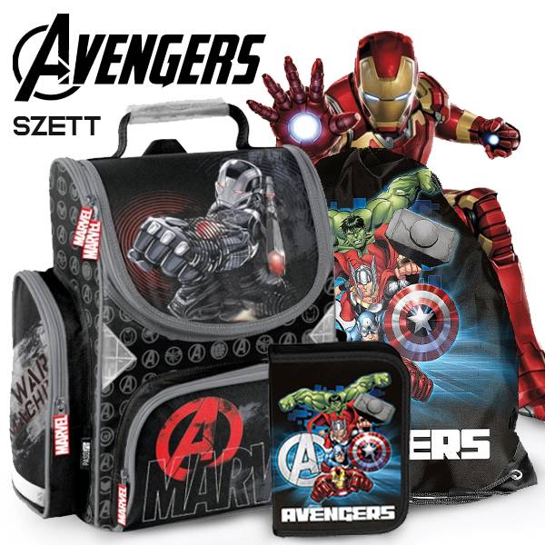 Avengers iskolatáska SZETT – WAR MASHINE