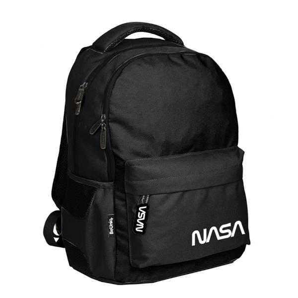 NASA iskolatáska, hátizsák 2 rekeszes Black - Paso