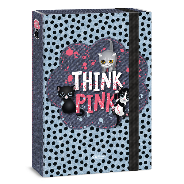 Ars Una cicás füzetbox A4 Think Pink pöttyös