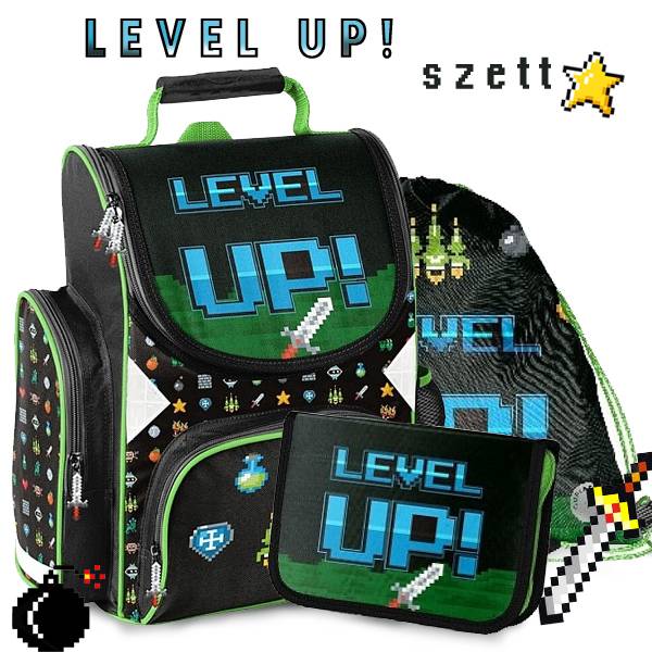 Paso gamer ergonomikus iskolatáska SZETT – Level Up