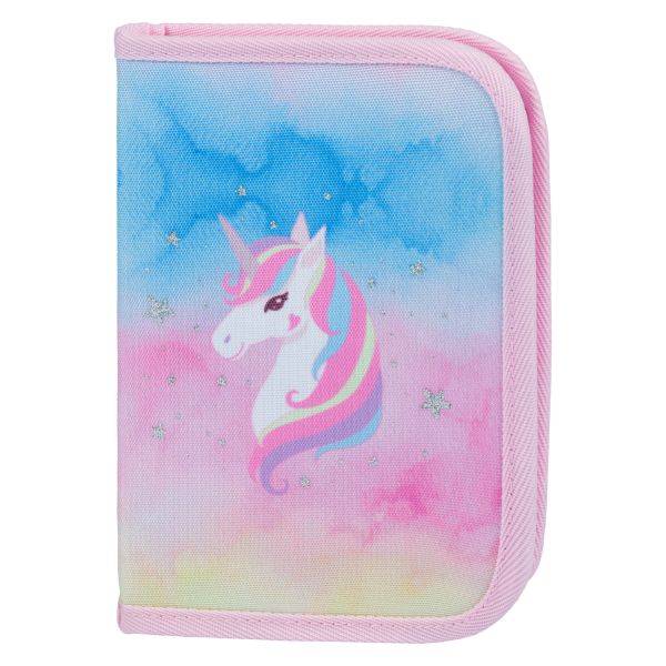 Baagl kihajtható unikornisos tolltartó zsebbel - Rainbow unicorn