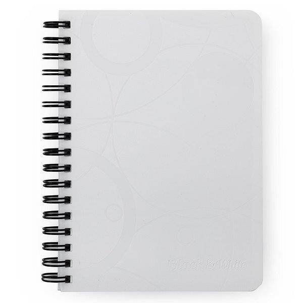 Oxybag spirálos notesz A6 - vonalas - Black & White fehér