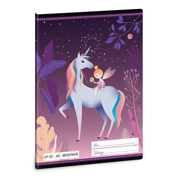 Ars Una unikornisos kockás füzet A5 - Magic Forest