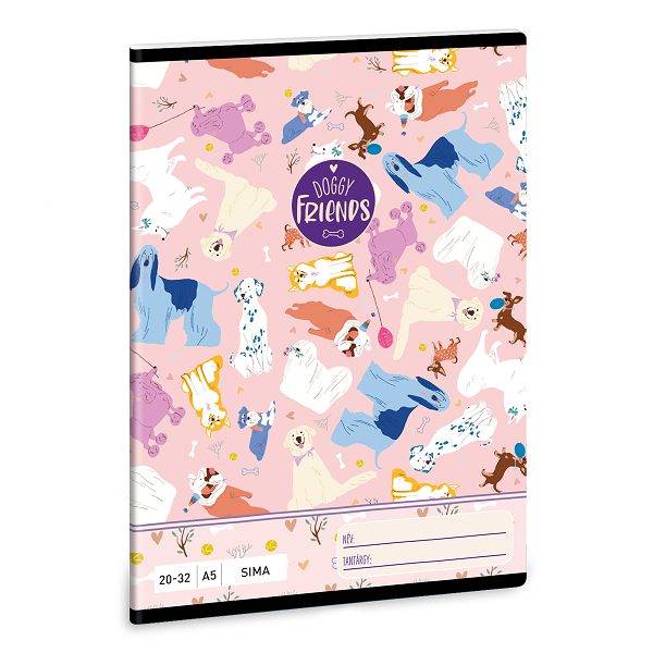 Ars Una A5-ös sima füzet - Doggy Friends