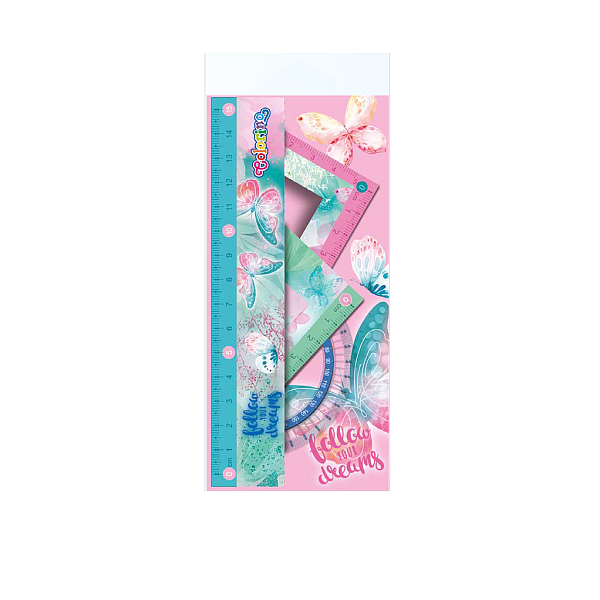 Colorino vonalzó szett 4 db-os - Pillangós