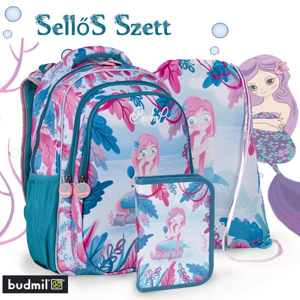 Budmil sellős ergonomikus iskolatáska SZETT - Pasztell