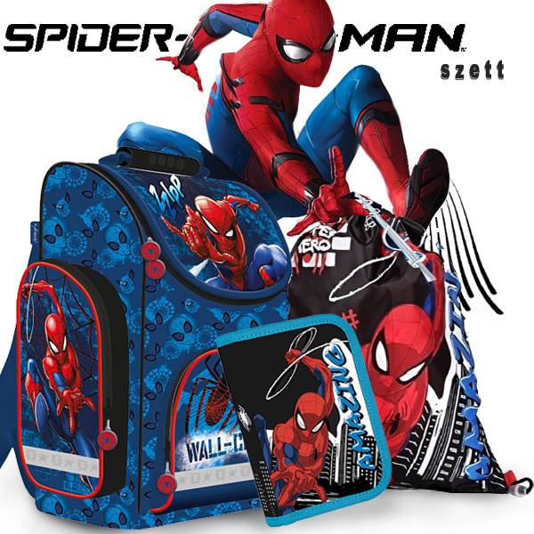 Pókember ergonomikus iskolatáska SZETT - Wall-Crawler 2