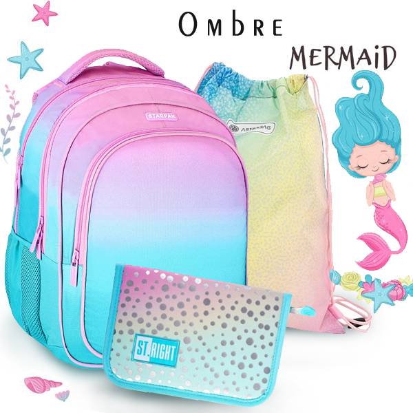 Starpak iskolatáska, hátizsák SZETT - Ombre Mermaid 2