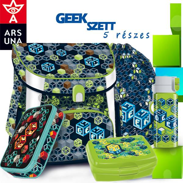 Ars Una Geek iskolatáska 5 részes SZETT