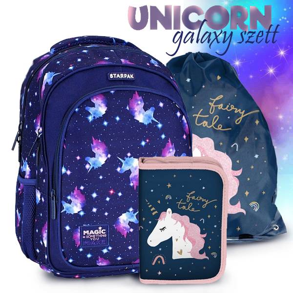 Starpak unikornisos iskolatáska, hátizsák SZETT - Galaxy Unicorn
