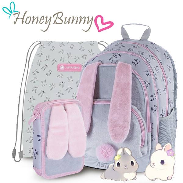 Astra nyuszis iskolatáska, hátizsák SZETT - HoneyBunny