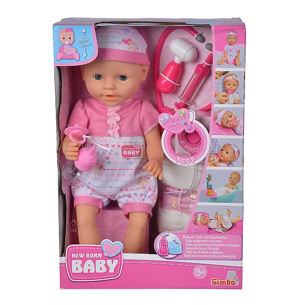 New Born Baby pisilős baba orvosi felszereléssel 38 cm