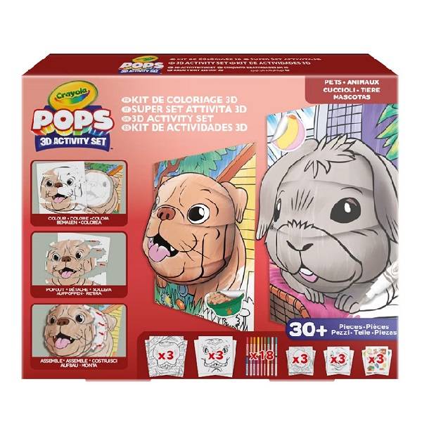 Crayola POPs 3D foglalkoztató kreatív játék megakészlet - Kisállatok